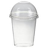 VEPATIM 50 Smoothiebecher Dessertbecher + Domdeckel 300 ml Ø95mm PET...
