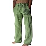 Puimentiua Leinenhose Herren,Lang Leichte Sommerhose,Loose Fit...