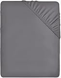 Utopia Bedding - Spannbettlaken 140x200cm - Grau - Gebürstete...