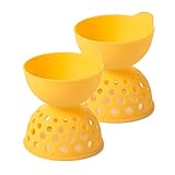 2-PIECE SILICONE EGG POACHING SET, Gelb