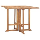 Homgoday Klappbarer Garten-Esstisch 90x90x75 cm Massivholz Teak Gartentisch...