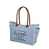 Lamyba Sel De Mer Canvas-Handtasche, Upcycling-Canvas, veganes Leder,...