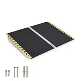 PEPE Mobility Rollstuhlrampe (7-15 cm Höhe), rutschfeste Schwellenrampe...