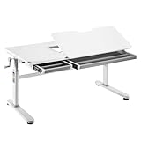 HOKO® Ergo-Study-Table COMPAKT Plus. Kinderschreibtisch Weiß, manuell...