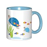 OTRAHCSD Farbige Innenwand-Tasse, Schildkröte und kleine Fischtassen,...