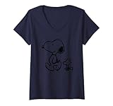 Peanuts – Snoopy Woodstock Walk T-Shirt mit V-Ausschnitt