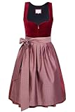 Edelnice Trachtenmode Exklusives Designer Midi Dirndl Lilly Samt rot inkl....