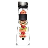 GLASWERK Design Karaffe - Glaskaraffe (1L) mit Fruchtspieß,...