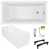 ECOLAM Badewanne Wave 120x70 cm + Schürze | kleine Wanne Rechteck Top...