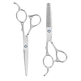 VINTORKY 2 Stück Linkshänder Haarschere aus Rostfreiem Stahl Ergonomisch...