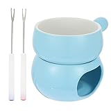 GLEAVI 1Satz Keramischer Schokoladenfondue Butterwärmer mit Griff Gabeln...