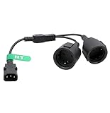 HangTon UPS USV PDU Stromkabel IEC320 C14 auf 2X Euro Schuko Steckdose...