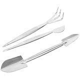 Homoyoyo Bonsai Werkzeug Edelstahl 3 Stück mit Pinzette Rechen und Schaber...