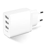 USB Stecker USB Ladegerät, Mehrfach 3-Port 15.5W USB Adapter Steckdose...