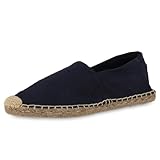 VAN HILL Herren Espadrilles Flach Bast Trendy Schuhe 214384 Dunkelblau 43