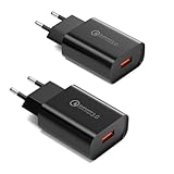 2 Stück USB Ladegerät Stecker, 18W Quick Charge 3.0 Schnellladegerät...