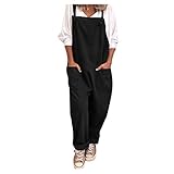 QUINTRA Damen Jumpsuit Einfarbig Trägern Lässige Lose Baggy Playsuit...