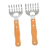 Didiseaon 2 Stück Edelstahl Fleischkrallen mit Ergonomischem Holzgriff...
