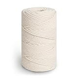 ipow Makramee Garn Baumwollgarn 4mm x 100m Baumwollschnur Baumwollkordel...