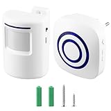 QWORK® Kabelloser Durchgangsmelder mit 38 Klingeltönen, 1...
