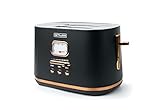 Muse Edelstahl-toaster im schwarzen retro Design, analoge Anzeige,...