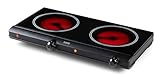 DOMO DO339KP Keramische Kochplatte - ECO - 2 Kochfelder - Ø18 cm-...
