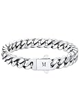HAYOUWAY Armband Herren Silber mit Buchstaben, Herren Armband Damen...