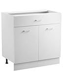 VEVOR weißer Unterschrank Küchenschrank mit Schubladen (800 x 475 x 816...