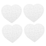 BESPORTBLE 4Sätze Leeres Herz Puzzle Papier Teiliges für DIY Färben und...