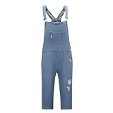 Generisch Denim Strap Hose Herren Kurze Jumpsuit Lässiges Arbeitshose...