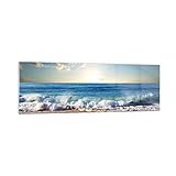 Panorama Bilder auf Glas 160x50cm Glasbild Meer Ufer Wasser Groß XXL...