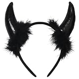 Totelux Halloween Teufelshörner Stirnband Schwarze Hörner Haarband...