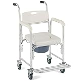 OrtoPrime Toilettenstuhl mit Rollen – 3 in 1 – Toilettenstuhl für...