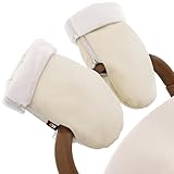 Baby Uma Pram Hand Muff - Soft Fleece-Lined Faux-Leather Hand Warmers...