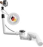 AQUADE Ab und Überlaufgarnitur Badewanne 40 / 50 mm mit Zulauf 3/4 Zoll -...