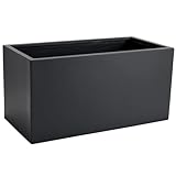 VIVANNO Pflanzkübel Pflanztrog Blumentrog Fiberglas Anthrazit Maxi...