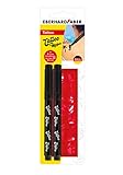Eberhard Faber 559597 - Tattoo Stifte Set, 2 schwarze Stifte mit 4...