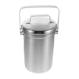 OUNONA Kompostbehälter 3 Liter Edelstahl mit Deckel Geruchsdichter...