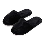 Winter Hausschuhe Herren Gefüttert Lammfell Hausschuhe Herren Offene Zehen...