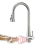 Touchless Sensor Wasserhahn Küche, YUANNY Küchenarmatur mit Ausziehbar...