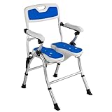 Faltbarer Duschstuhl mit Armlehnen und Rückenlehne, höhenverstellbar und...