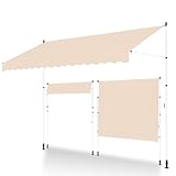UNIONLINE Klemmmarkise 300cm Breit, Markise für Balkon ohne Bohren,...