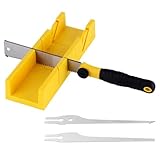 Gehrungssäge 4-teiliges, Gehrungslade mit 3 Austauschbaren Sägeblättern,...