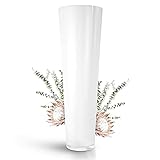 Glaskönig - Weiße Bodenvase aus Glas 70cm hoch Ø 22,5cm - optimale...