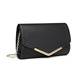Miss Lulu Damen Umschlag Schwarz Clutch Elegant Abendtasche Brauttasche...