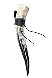 Frera Trinkhorn, 400-490 ml, 0,4-0,49l, Methorn inkl. Gürtelhalter aus...