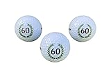 LL-Golf ® 3er Set 60 er Geburtstags Golfbälle mit Happy Birthday Motiv in...