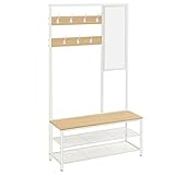 VASAGLE Kleiderständer, Garderobe, Garderobenständer mit Haken, Spiegel,...
