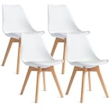 CangLong 4 Esszimmerstühle mit Beinen aus massivem Buchenholz, Modernes...