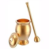 RKXKJ Mörser- Und Stößel-Set Aus Messing, Gewürzmühle In Goldoptik,...